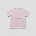 T-shirt rose au motif bordeaux, vue de dos